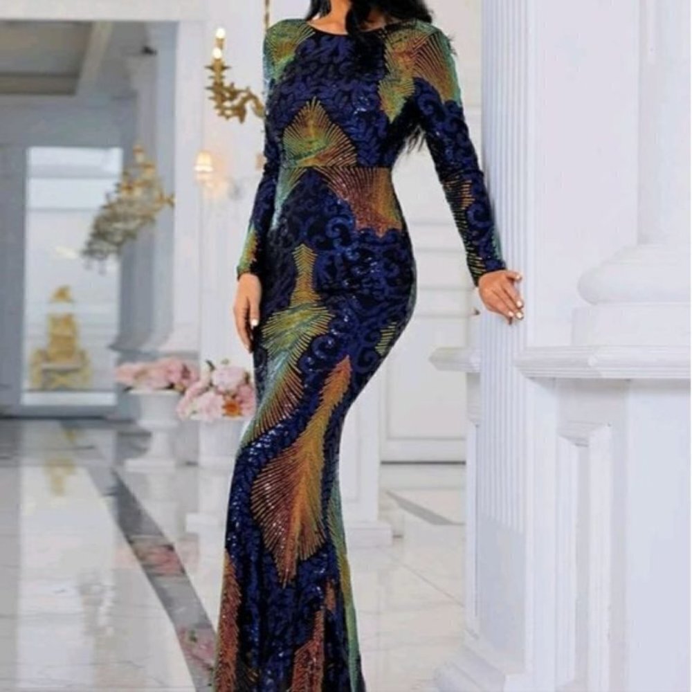 COLORBLOCK  SEQUINED PREMIUM BRAND SPECIAL EVENT MAXI - Picture 8 of 15